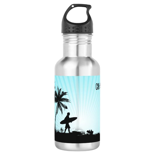 Garrafas de água com nome personalizado do Surfer  (Frente)