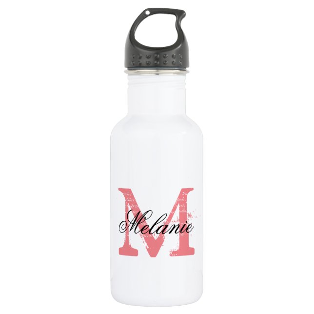 Garrafas de água de casamento monogramas personali (Frente)