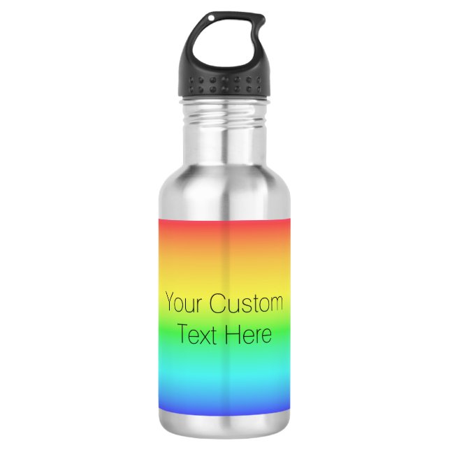 Garrafas de água de texto personalizado com gradie (Frente)