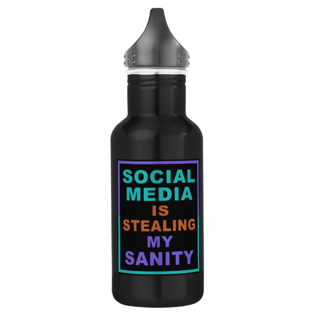 Garrafas de água personalizadas "Mídia Social" eng (Esquerda)