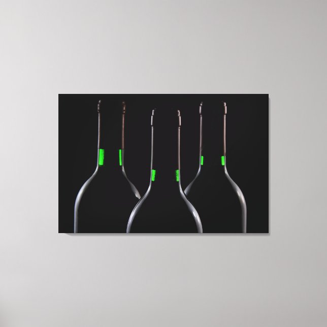Garrafas de vinho preto Impressões de Canvas (Frente)