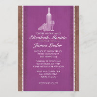 Garrafas de vinho rústicas que Wedding convites