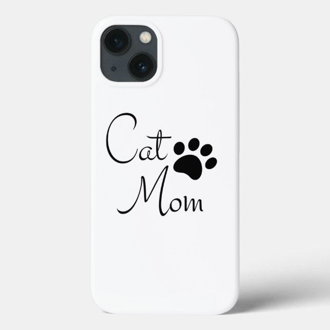 Gata Mãe Impressão de Pata Personalizada (Verso)