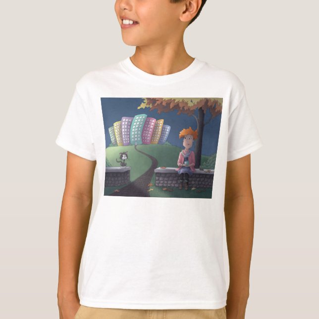 Gata no parque T-Shirt (Frente)