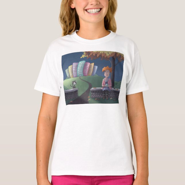 Gata no parque T-Shirt (Frente)