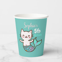 Gata Sereia Menina Aniversário Fofa Purrmaid Meowm