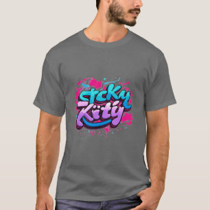 Gatinho adesivo: Design T-Shirt do Logotipo Cursiv