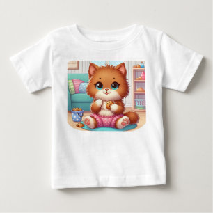 Gatinho Adorável Com Cookie Toddler T-Shirt