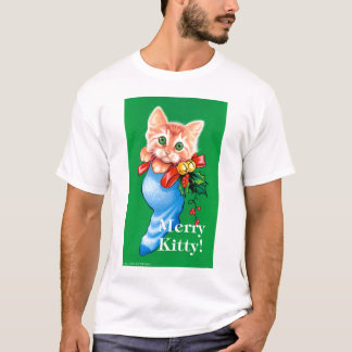 Gatinho alegre! T-shirt branco