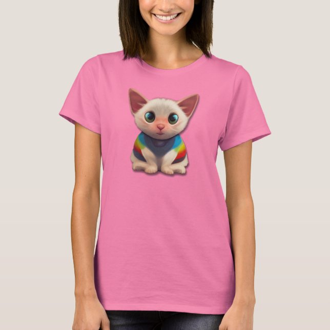 Gatinho arco-íris T-Shirt (Frente)