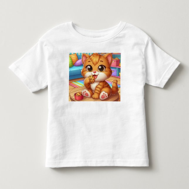 Gatinho Bonito Com Uma Camisa T Cookie Toddler (Frente)
