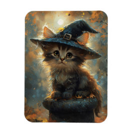 Gatinho Bonito Vestindo um Íman Flexível de Chapéu