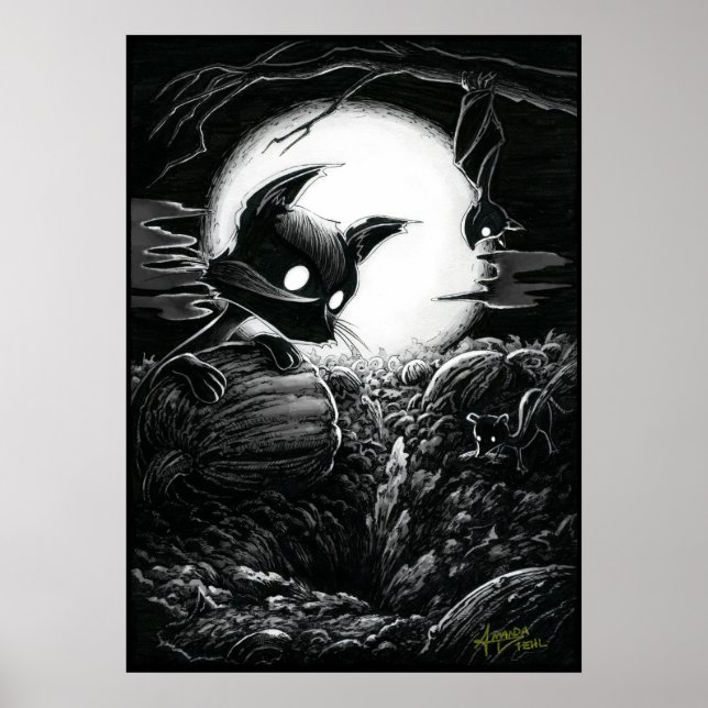 Gatinho Boo supervisiona um Poster Dig (Frente)