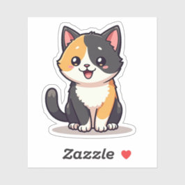 Gatinho Calico Fofo – Adesivo de Arte Kawaii