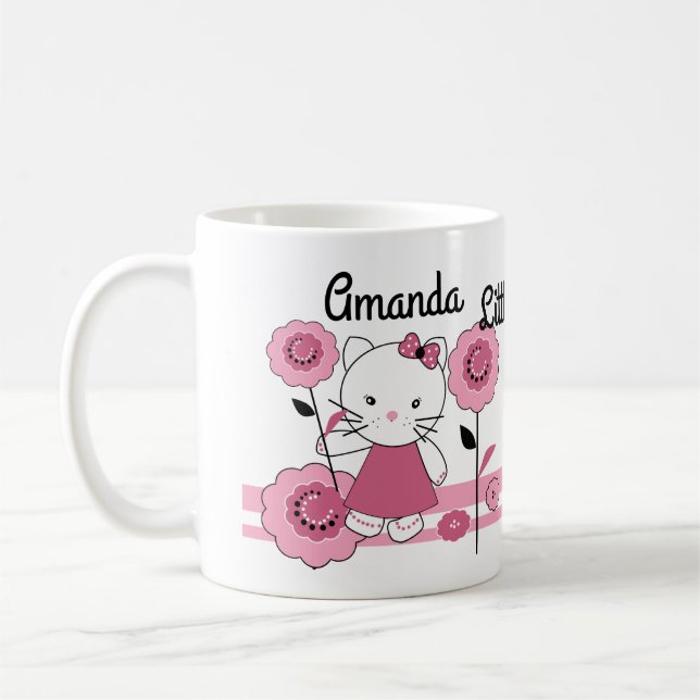 Gatinho. caneca de café decorada personalizada (Esquerda)