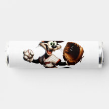 Gatinho De Beisebol Enrola Para Cima