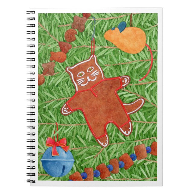 GATINHO DE BISCOITO DE NATAL Caderno Espiral (Frente)