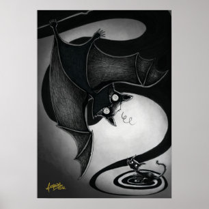 Gatinho de boo com Poster de bat Tony