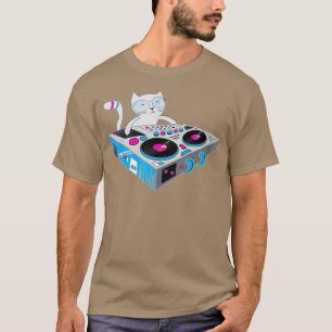 Gatinho DJ Camisa Engraçada Gato Teto Disco DJ Ki