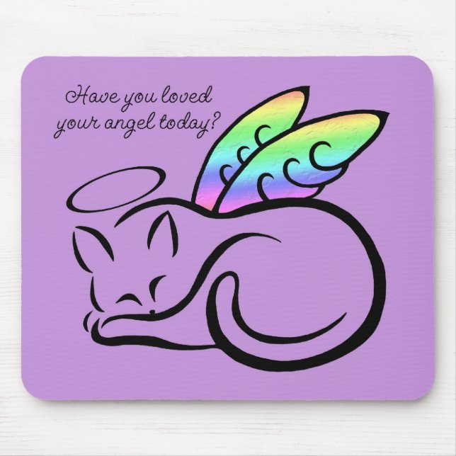 Gatinho do anjo Mousepad (roxo) (Frente)