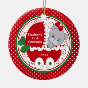 Gatinho do precioso dos enfeites de natal do bebê