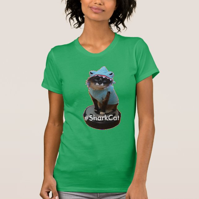 Gatinho do #SharkCat do t-shirt do gato do tubarão (Frente)