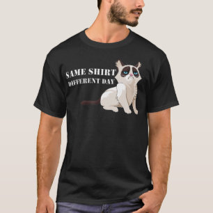 Gatinho Engraçado Mesma camisa Dia Diferente