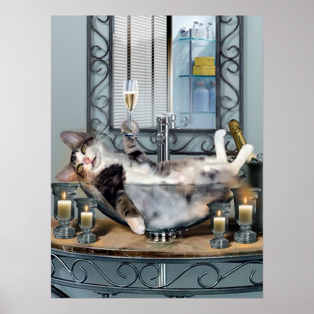 Gatinho Engraçado Poster Tipsy (Frente)