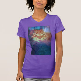 Gatinho espacial diz: "Leia os olhos, camisa de mu