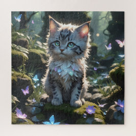 Gatinho fantasia com borboletas Quebra-cabeça