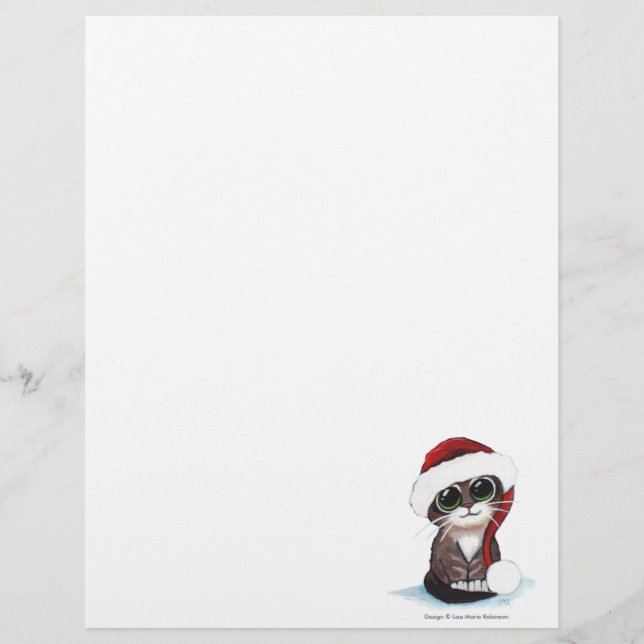 Gatinho Festivo Cabeça de Natal (Frente)