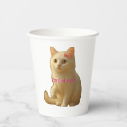 Gatinho Fofo Só uma Garota Coquete Arco Rosa Papel