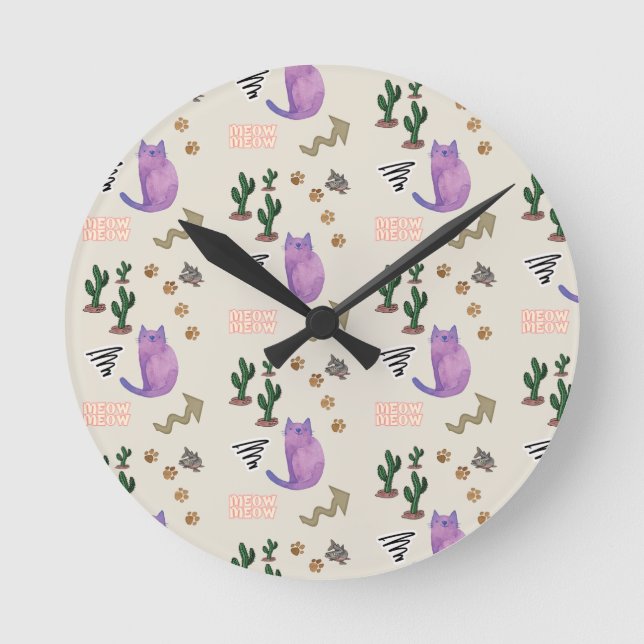 Gatinho Gatinho Relógio de Tempo de Meia (Frente)