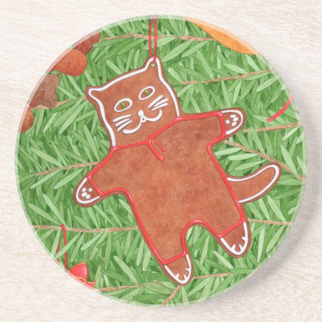 Gatinho GINGERBREAD Porta copos Sandstone (Frente)
