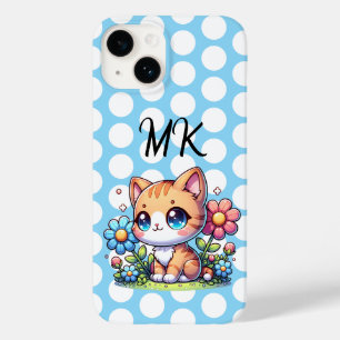 Gatinho Laranja Fofo em Flores Personalizado