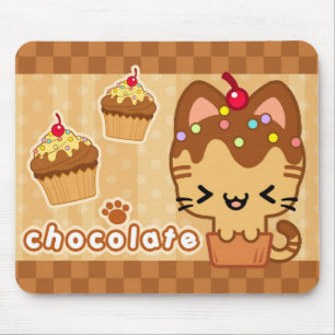 Gatinho Mousepad do cupcake do chocolate