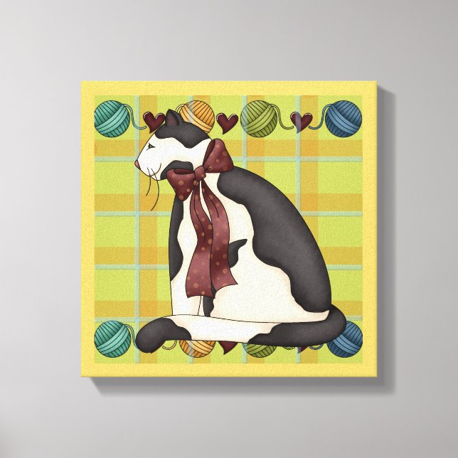 Gatinho na Canvas da Xadrez (Frente)