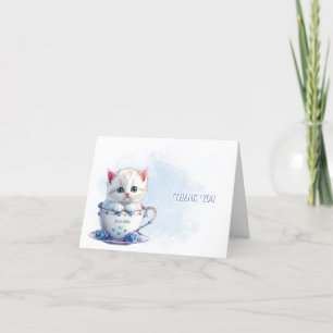 Gatinho no Cartões de agradecimentos de Flores Azu