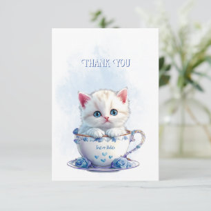 Gatinho no Cartões de agradecimentos de Flores Azu