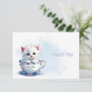 Gatinho no Cartões de agradecimentos de Flores Azu