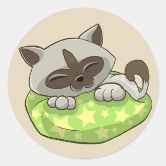 gatinho nos autocolantes do travesseiro