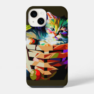 Gatinho numa cesta de fruta