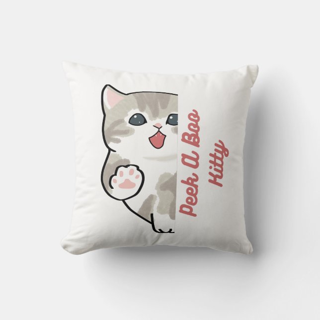 "Gatinho Peek A Boo Almofada de Lançar Gato Fofo" (Frente)