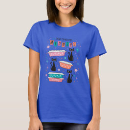 Gatinho Pyrex T-Shirt Preto Do Século De Médio Ret