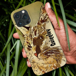 Gatinho Whiskers Heart Nose Watercolor