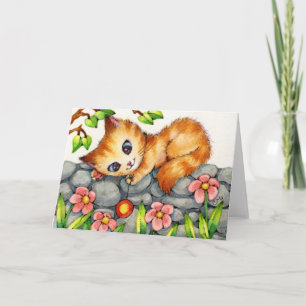 Gatinho Yo-Yo - Cartão de Saudação para Gatos