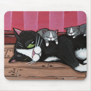 Gatinhos Babysitting Mousepad do gato bonito do