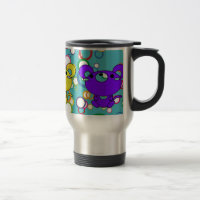 Gatinhos coloridos em círculos Caneca de viagem de