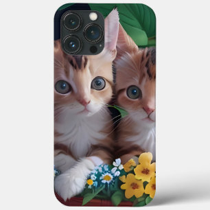 Gatinhos de corte fofinho em uma cesta de flores