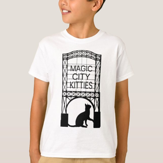 Gatinhos de Mágica Cidade Crianças Camisas de Long (Frente)